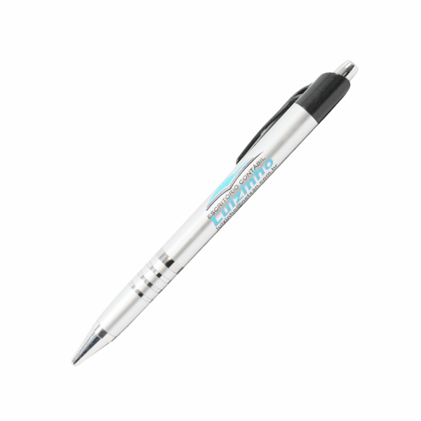 CANETA REF. 807 - CORPO PRATA AC. PRATA