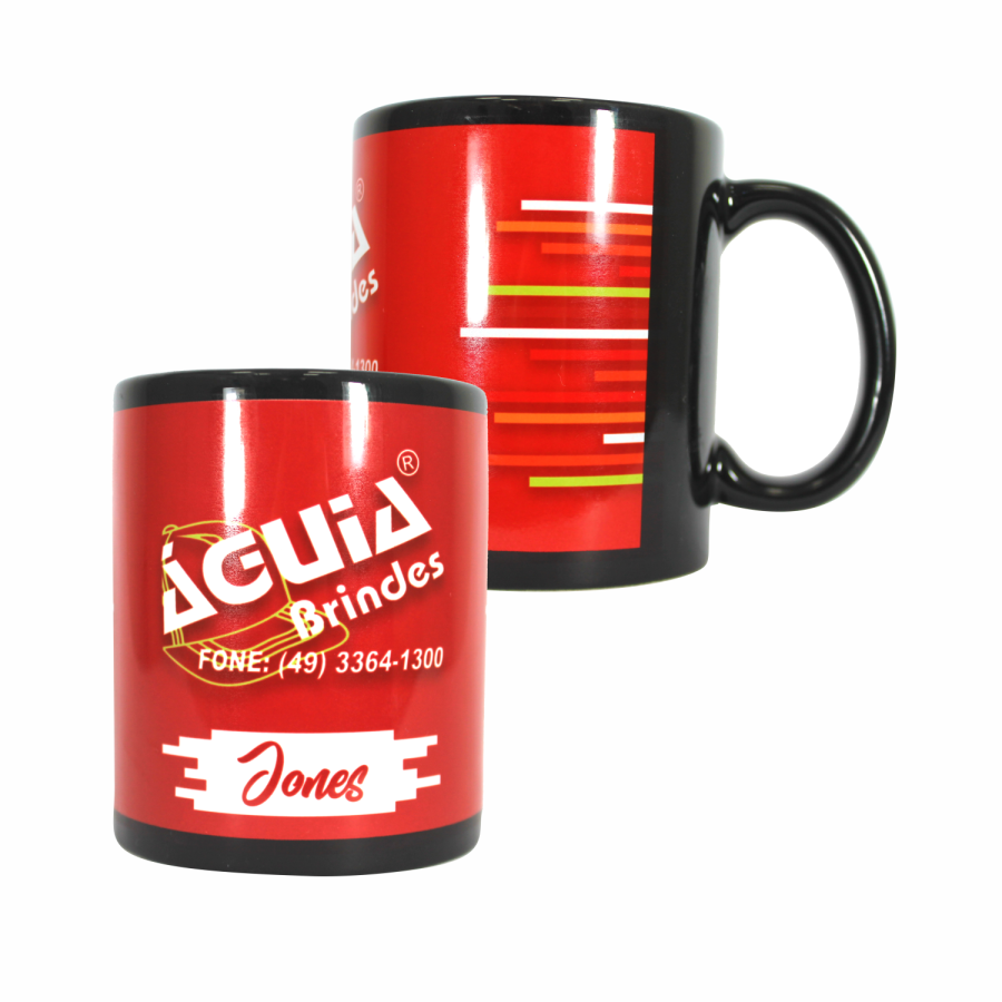 caneca ceramica preta