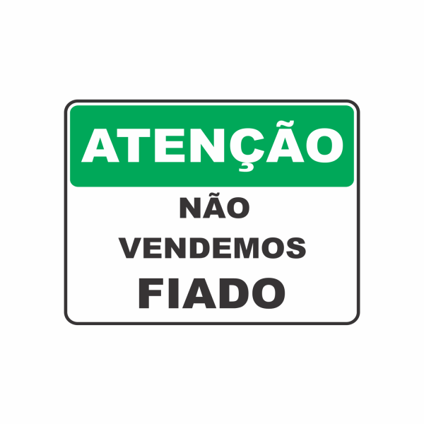 placa nao vendemos fiado