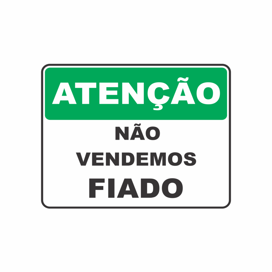 placa nao vendemos fiado